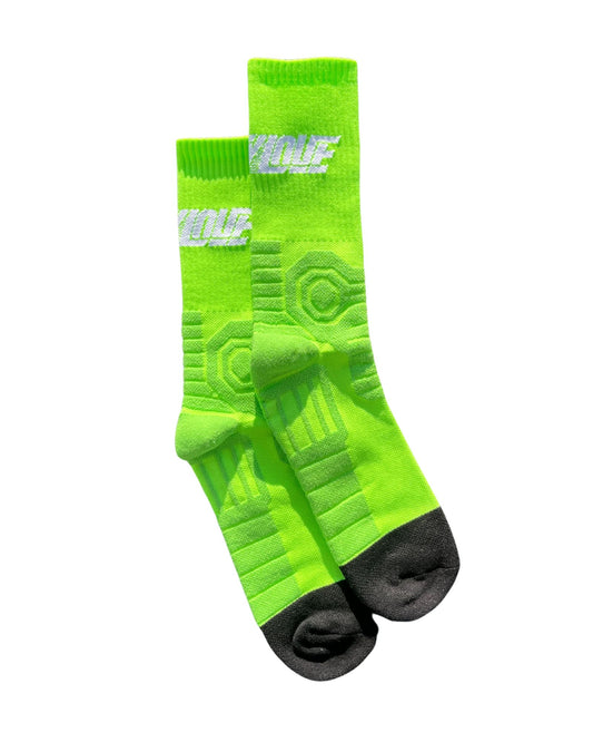TURBO Socks - Lime Green/White